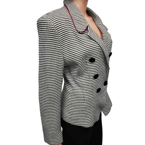 Vintage Ann Taylor Blazer Jacket Made in USA Size 8 Harlequin Diamond Print - Picture 7 of 12